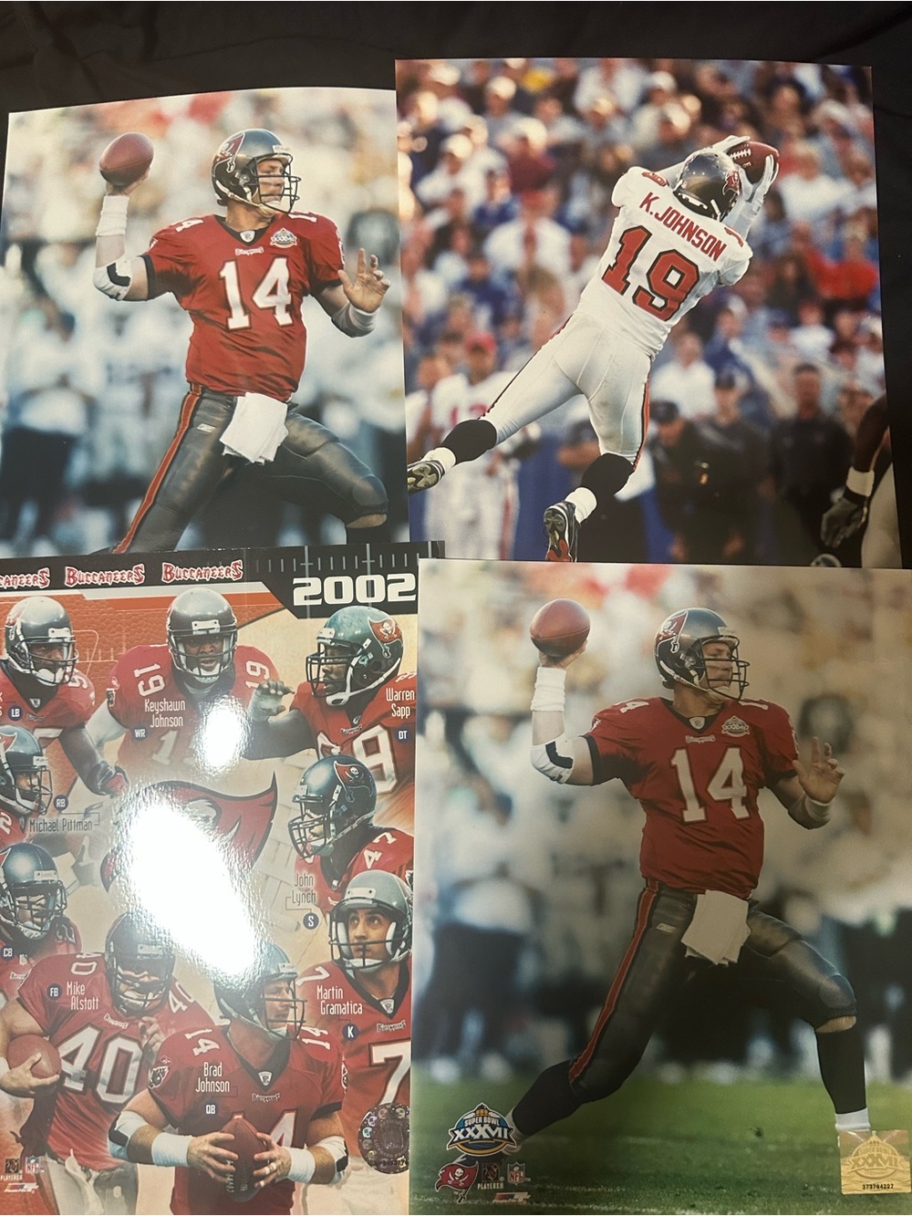 Tampa Bay Buccaneers 4 photo Set Brad Johnson Keyshawn Johnson 8x10